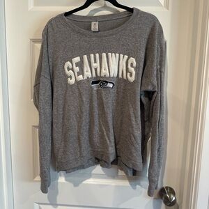 NFL Seattle Seahawks Women’s Pullover Sweater Gray Fleece Crewneck - EUC